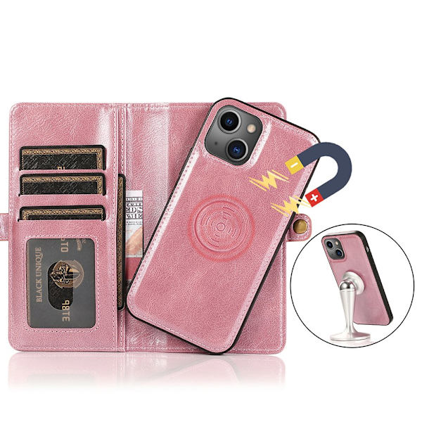 iPhone 13 - Käytännöllinen ja kestävä lompakkokotelo Roséguld