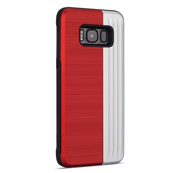 Tyylikäs kansi Samsung Galaxy S8:lle korttitelineellä Lemanilta Röd