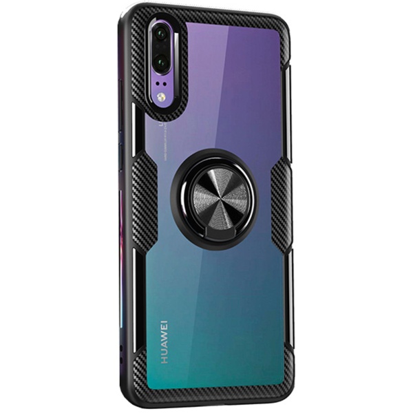 Huawei P20 - Kraftfuldt cover med ringholder Blå/Blå