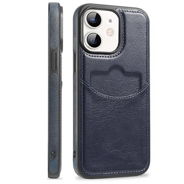 iPhone 11 - Slimmat fodral i läderlook med 1 kortfack Svart