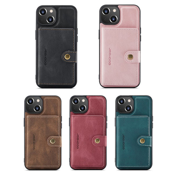 iPhone 14 Plus - Elegant Smidigt Skal med Korthållare Grön