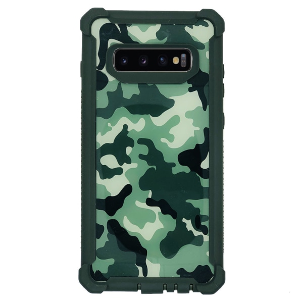 Elegant Kraftfullt Skyddande Skal - Samsung Galaxy S10 Kamouflage Grön