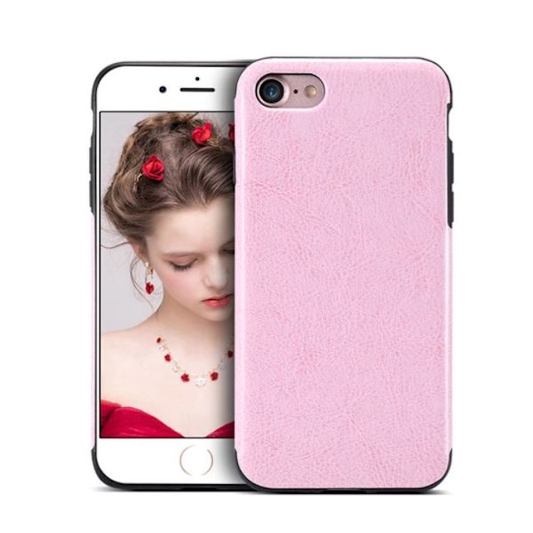 iPhone 8 - Läderskal i Retro-Vintage (Smoothläder) Rosa