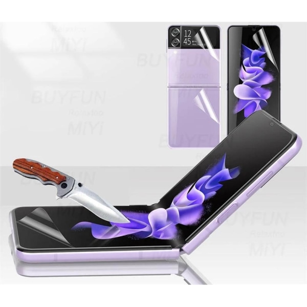 3-PAK Samsung Galaxy Z Flip 3 3-i-1 Hydrogel Skærmbeskyttelse Transparent