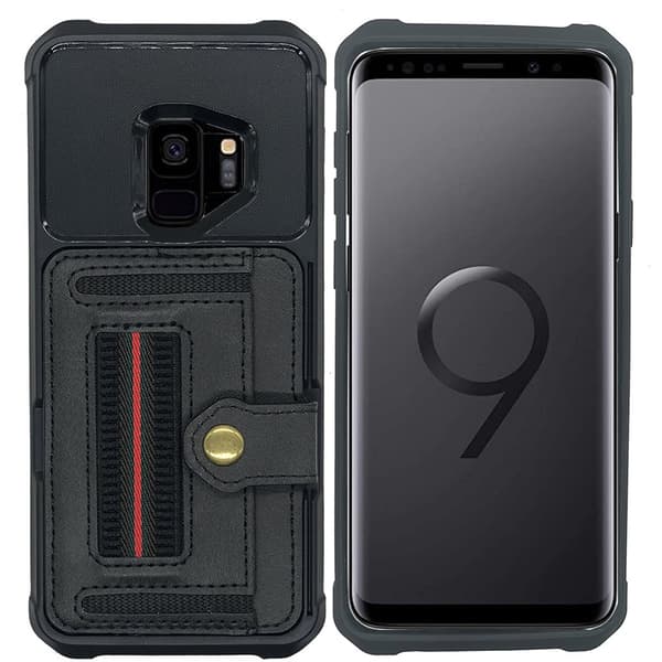Skal med Kortfack - Samsung Galaxy S9 Blå Blå