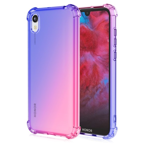 Huawei Y5 2019 - Kraftig Floveme Silikone Cover Blå/Rosa