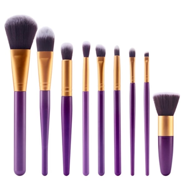 Högkvalitativt borstset i 9-delar (Kabuki-Minerals) Rosa-Guld