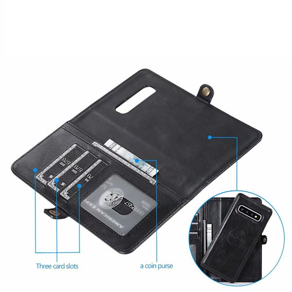 Samsung Galaxy S10 Plus - Smart Effective Wallet Cover Röd