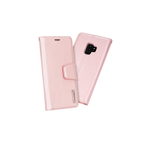 Elegant deksel med lommebok fra Hanman - Samsung Galaxy S9 Rosa