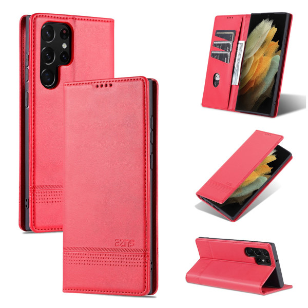 Samsung Galaxy S22 Ultra - Stilig og praktisk AZNS-lommebok Röd