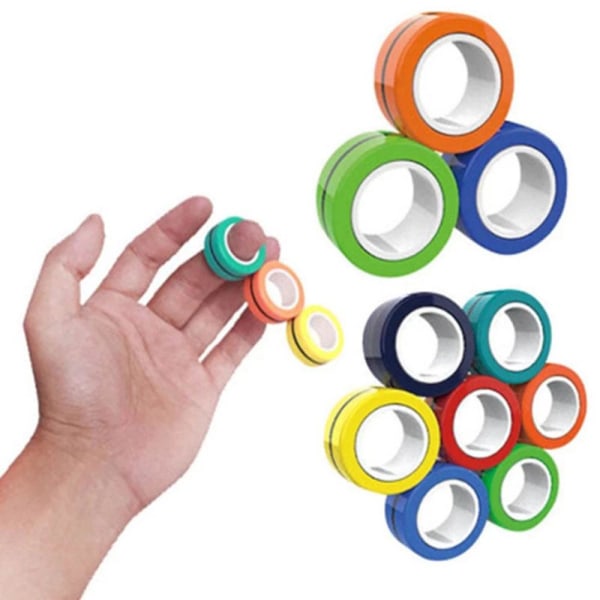 Fidget Toy Spinner Magnetiska Ringar Magic Rings Gul