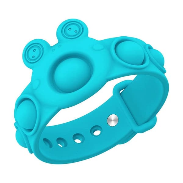 Effektfullt Mjukt Fidget Toy Armband Simple Dimple Pop-It Blå