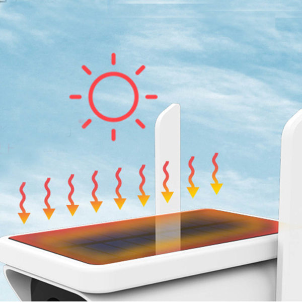 Solpanel Infraröd Övervakningskamera 1080P Vit
