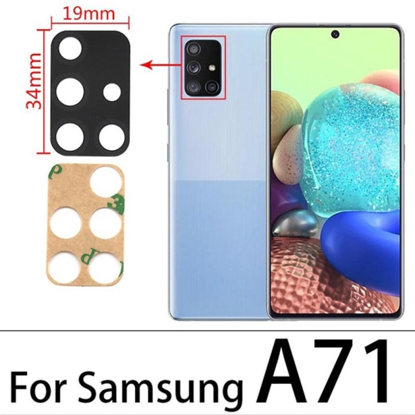 Reservedel for Samsung Galaxy A71 bakre kamerafelg Svart