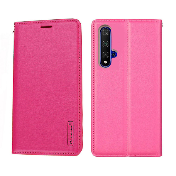 Huawei Nova 5T - Stilfuldt Hanman Wallet etui Rosaröd