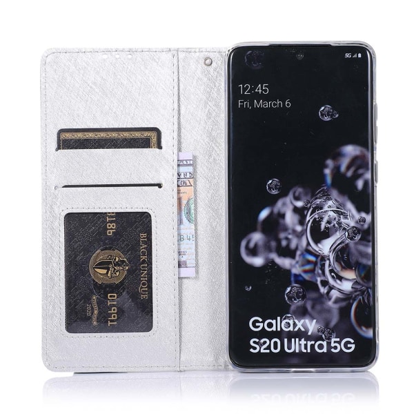 Samsung Galaxy S20 Ultra - Praktiskt Plånboksfodral Guld