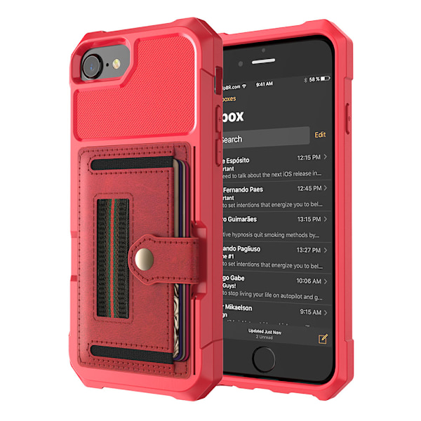 iPhone 6/6S - Effektfullt Elegant Skal med Kortfack Roséguld