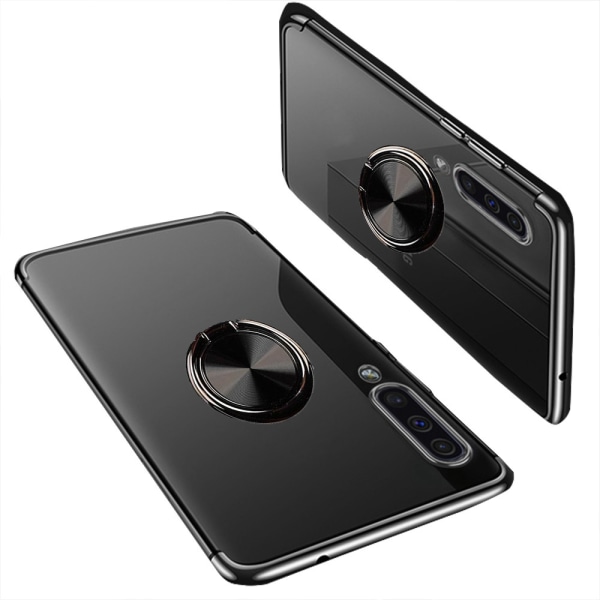Elegant silikonecover med ringholder Floveme - Samsung Galaxy A70 Blå
