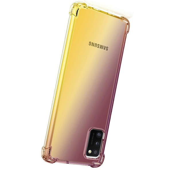 Samsung Galaxy A41 - Elegant Stöttåligt Silikonskal Blå/Rosa