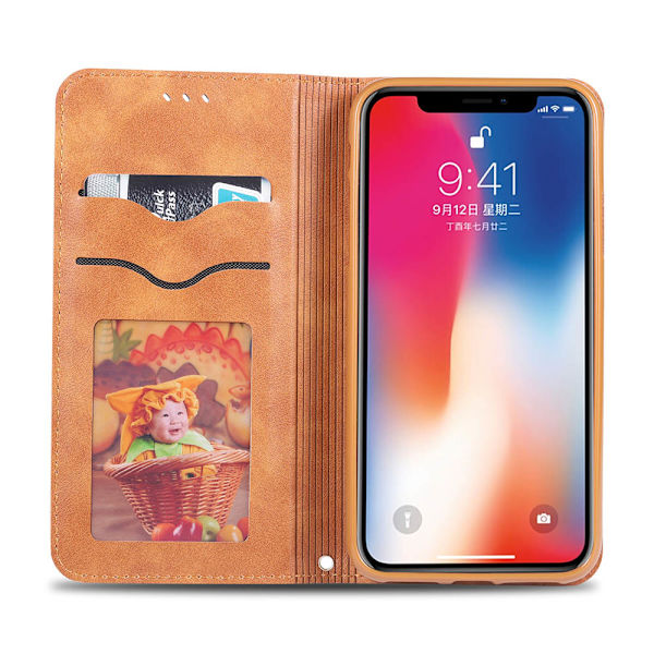 iPhone X/XS - Plånboksfodral Brun Brun