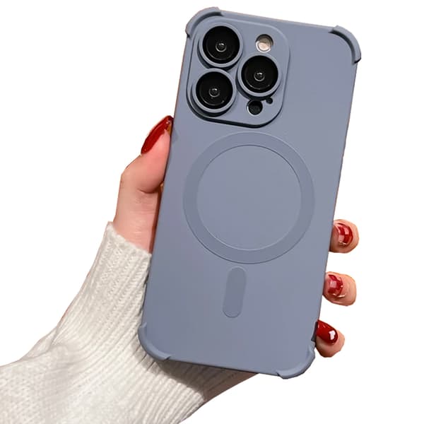iPhone 12 Pro Max - Silikonskal med Magnetiskt Stötskydd Mynta