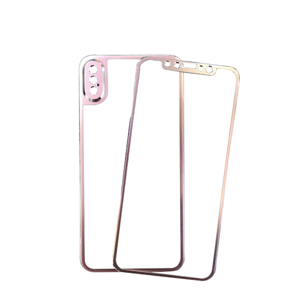iPhone X/XS - Dubbelsidigt Skärmskydd i Aluminium Svart