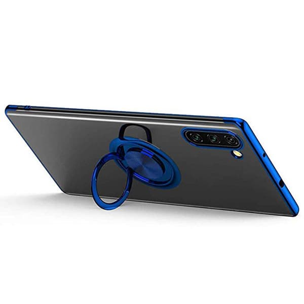 Samsung Galaxy Note10 - Stötdämpande Skal med Ringhållare Blå Blå