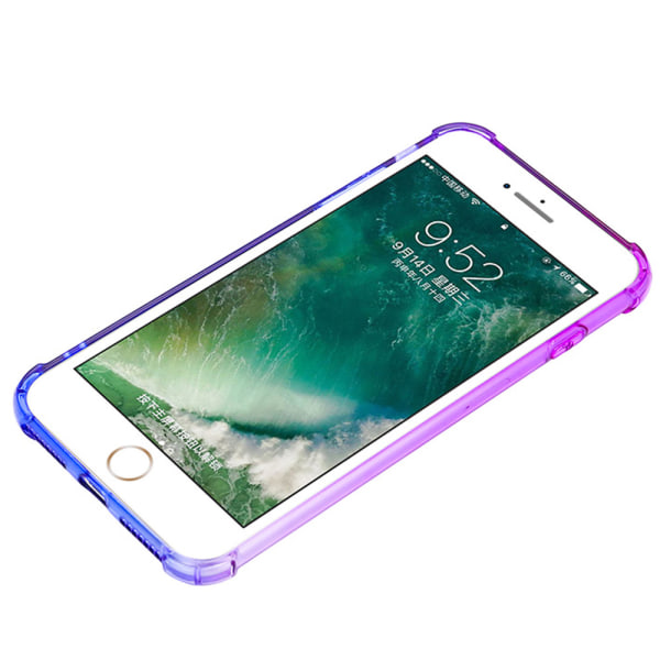 iPhone 8 Plus - Beskyttende Silikonetui fra Floveme Blå/Rosa