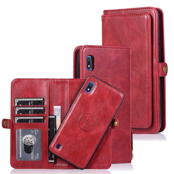 Stilig effektivt lommebokdeksel - Samsung Galaxy A10 Röd