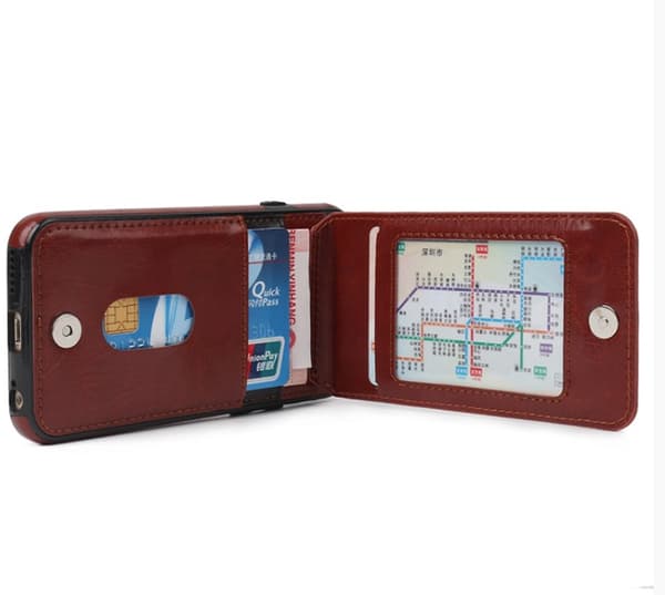 iPhone 6/6S Elegant Läderskal med plånbok/Kortfack Vit Vit