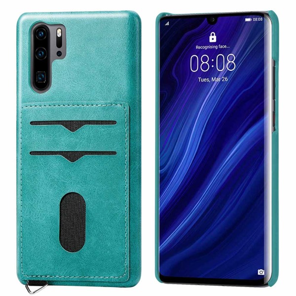 Huawei P30 Pro - Praktiskt Skal med Kortfack (LEMAN) Grå Grå