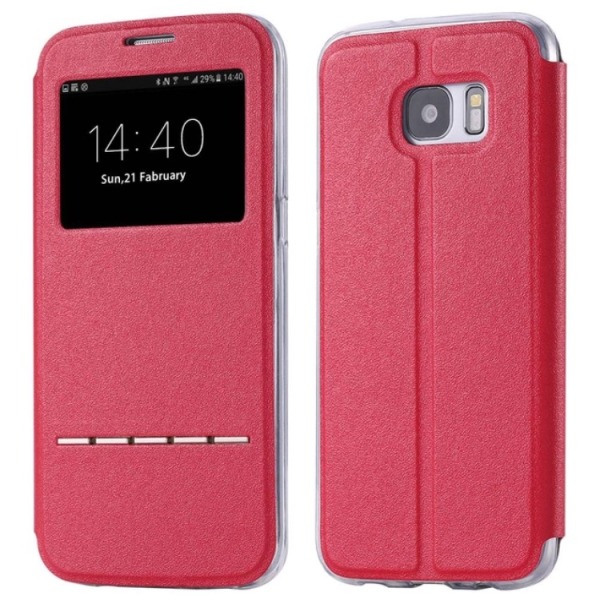 Smartfodral med Svarsfunktion - Samsung Galaxy A7 (Modell 2017) Röd