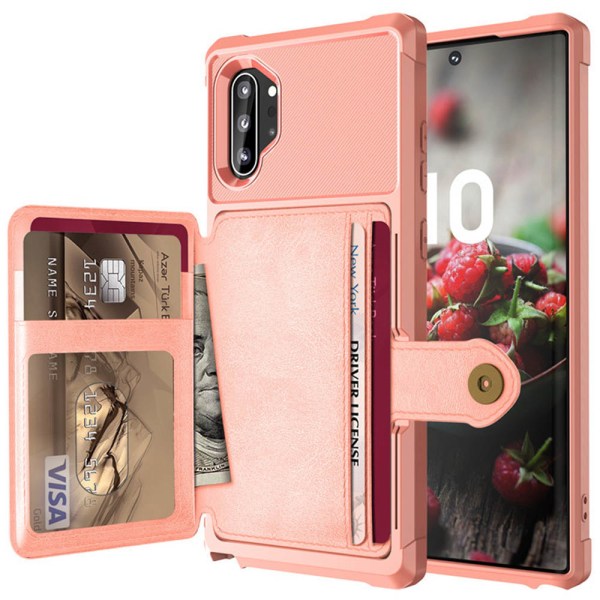 Samsung Galaxy Note10+ - Elegant deksel med kortholder Röd Röd