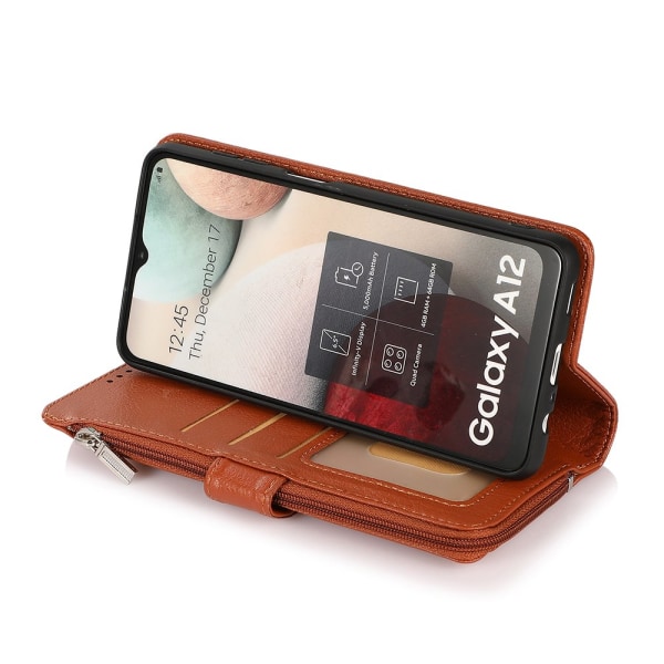 Samsung Galaxy A12 - Elegant Praktiskt Plånboksfodral Röd