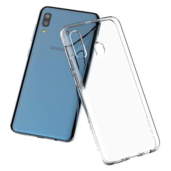 Smart Stöttåligt Silikonskal - Samsung Galaxy A40 Transparent/Genomskinlig Transparent/Genomskinlig