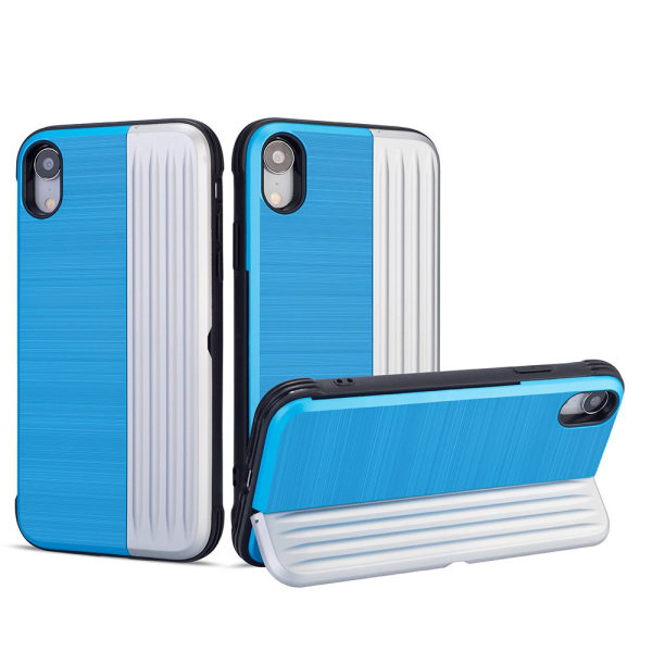 iPhone XS Max - Stilfuldt cover med kortslot og telefonholder Ljusblå
