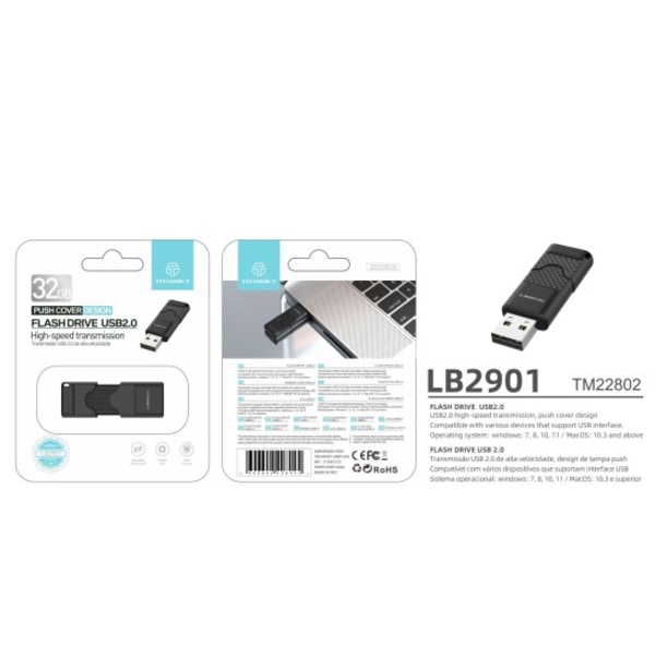 USB-minnepinne 32 GB USB 2.0 høyhastighetsoverføring av toppkval