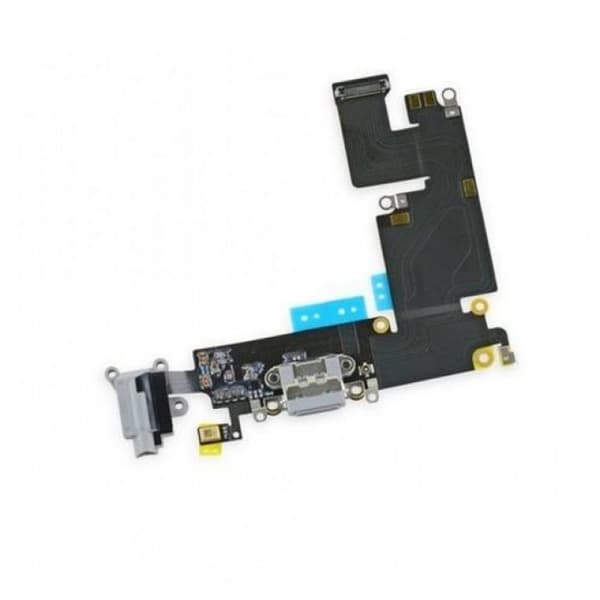 iPhone 6 Plus - Laddkontakt med H�rlursuttag (VIT eller GR�) Silver/Grå