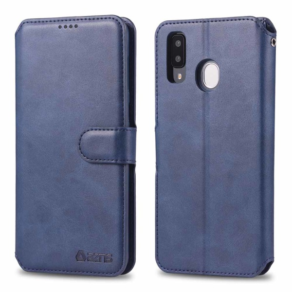 Samsung Galaxy A20E - Beskyttende lommebokveske Mörkblå