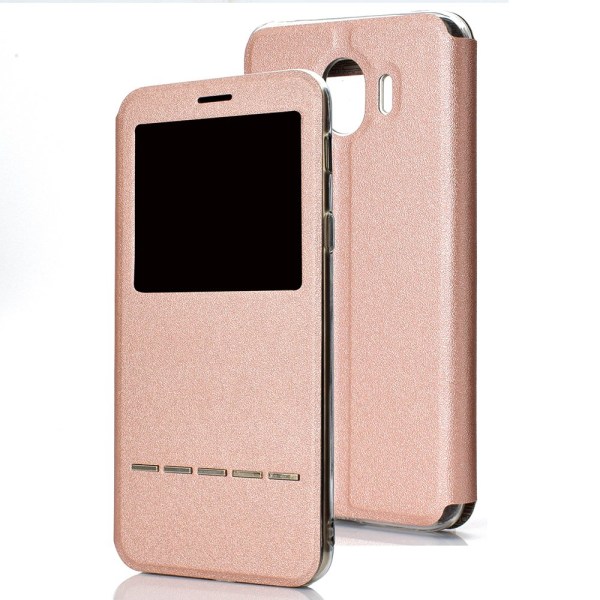 Praktiskt Fodral Fönster Svarsfunktion - Samsung Galaxy J4 2018 Svart