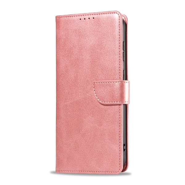 S24 Plus - Elegant Läderplånboksfodral i 6 färger Rosa guld