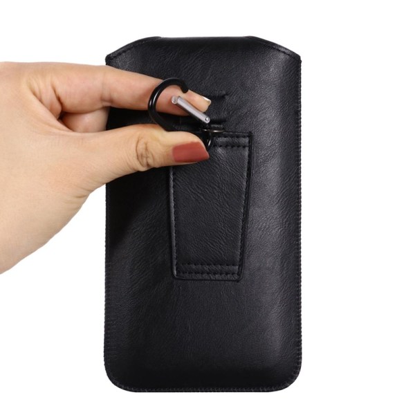 Stilfuldt praktisk mobiltelefontaske til bælte (PU-læder) Svart 5.5Tum