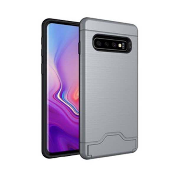 Skyddsskal med Kortfack - Samsung Galaxy S10 Plus Grå