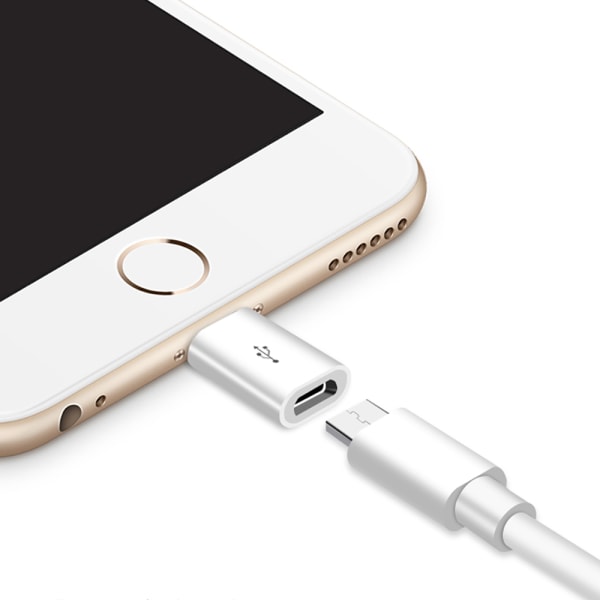 Adapter Micro-USB till iPhone 2in1 Laddning + Dataöverföring Svart