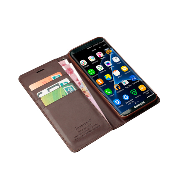 Hanmanin tyylikäs kotelo ja lompakko - Samsung Galaxy S8+ Brun