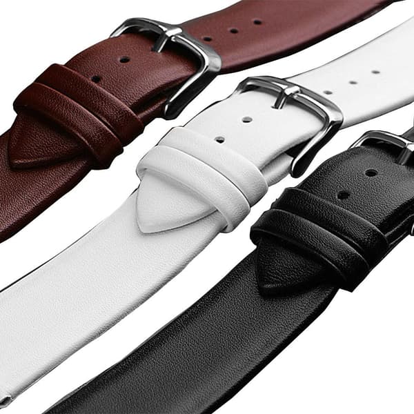 Stilsäkert Smooth Klockarmband PU-Läder Svart 16mm