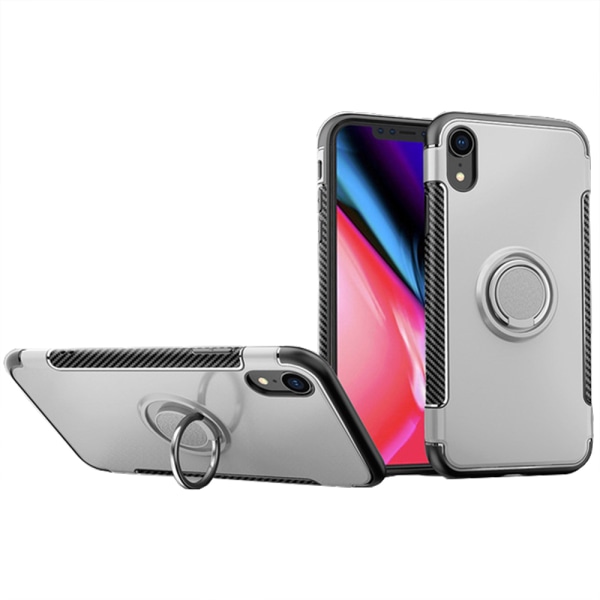 iPhone XS Max - HYBRID-Skal med Ringhållare från FLOVEME Silver