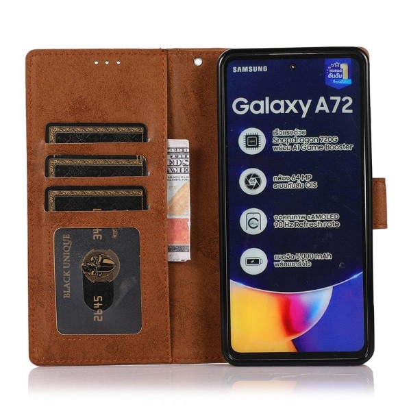 Samsung Galaxy A72 - Praktiskt Robust Plånboksfodral Mörkblå