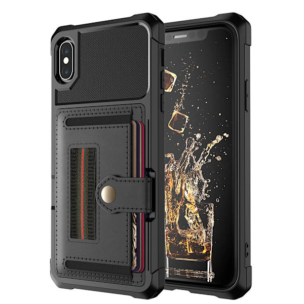 Skal med Kortfack - iPhone X/XS Röd