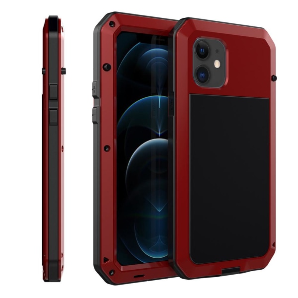 iPhone 12 - Beskyttende HEAVY DUTY aluminiumsskall Röd